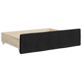 Divano Letto Estraibile con Cassetti Nero 80x200 cm in Tessuto