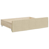 Divano Letto Estraibile con Cassetti Crema 80x200 cm in Tessuto