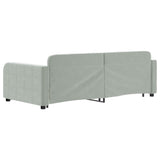 Divano Letto Estraibile Cassetti Grigio Chiaro 90x190cm Velluto