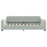 Divano Letto Estraibile Cassetti Grigio Chiaro 90x190cm Velluto