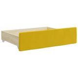 Divano Letto Estraibile con Cassetti Giallo 80x200cm in Velluto