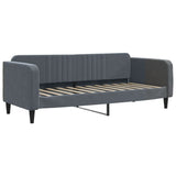 Divano Letto con Letto Estraibile Grigio Scuro 80x200cm Velluto