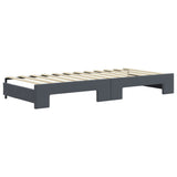 Divano Letto con Letto Estraibile Grigio Scuro 80x200cm Velluto