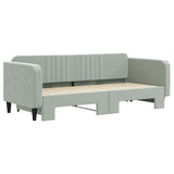 Divano Letto con Letto Estraibile Grigio Chiaro 90x200 Velluto