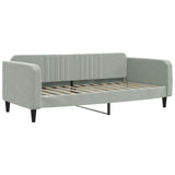 Divano Letto con Letto Estraibile Grigio Chiaro 90x200 Velluto