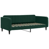 Divano Letto con Letto Estraibile Verde Scuro 90x200cm Velluto
