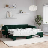 Divano Letto con Letto Estraibile Verde Scuro 90x200cm Velluto