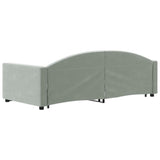 Divano Letto con Letto Estraibile Grigio Chiaro 90x200 Velluto