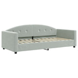 Divano Letto con Letto Estraibile Grigio Chiaro 90x200 Velluto