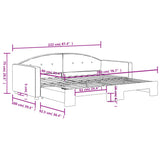 Divano Letto con Letto Estraibile Grigio Chiaro 90x200 Velluto