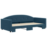 Divano Letto con Letto Estraibile Blu 100x200 cm in Velluto