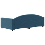 Divano Letto con Letto Estraibile Blu 100x200 cm in Velluto