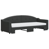 Divano Letto Estraibile con Materassi Nero 80x200 cm Tessuto