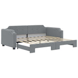 Divano Letto con Letto Estraibile Grigio Chiaro 100x190 Tessuto