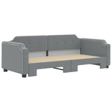 Divano Letto con Letto Estraibile Grigio Chiaro 100x190 Tessuto