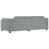 Divano Letto con Letto Estraibile Grigio Chiaro 100x190 Tessuto