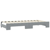 Divano Letto con Letto Estraibile Grigio Chiaro 100x190 Tessuto