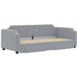 Divano Letto Estraibile Cassetti Grigio Chiaro 100x190 Tessuto
