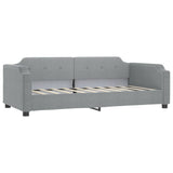 Divano Letto Estraibile Cassetti Grigio Chiaro 100x190 Tessuto