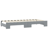 Divano Letto Estraibile Cassetti Grigio Chiaro 100x190 Tessuto