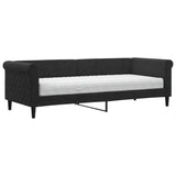 Divano Letto con Materasso Nero 80x200 cm in Velluto