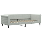 Divano Letto con Letto Estraibile Grigio Chiaro 90x200 Velluto
