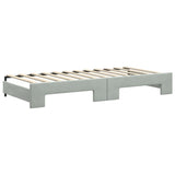 Divano Letto con Letto Estraibile Grigio Chiaro 90x200 Velluto