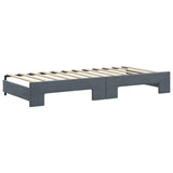 Divano Letto Estraibile Materassi Grigio Scuro 90x200cm Velluto