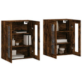 Armadietti a Parete 2 pz Rovere Fumo in Legno truciolato