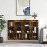 Armadietti a Parete 2 pz Rovere Fumo in Legno truciolato