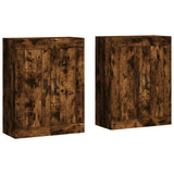 Armadietti a Parete 2 pz Rovere Fumo in Legno truciolato