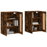 Armadietti a Parete 2 pz Rovere Fumo in Legno truciolato