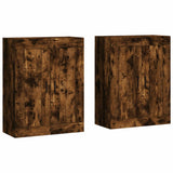 Armadietti a Parete 2 pz Rovere Fumo in Legno truciolato
