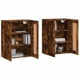 Armadietti a Parete 2 pz Rovere Fumo in Legno truciolato