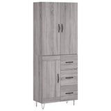 Credenza Grigio Sonoma 69,5x34x180 cm in Legno truciolato