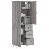 Credenza Grigio Sonoma 69,5x34x180 cm in Legno truciolato