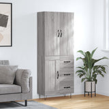 Credenza Grigio Sonoma 69,5x34x180 cm in Legno truciolato