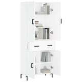 Credenza Bianca 69,5x34x180 cm in Legno truciolato