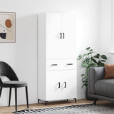 Credenza Bianca 69,5x34x180 cm in Legno truciolato