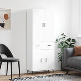 Credenza Bianca 69,5x34x180 cm in Legno truciolato
