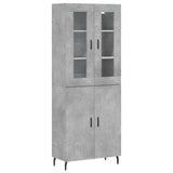 Credenza Grigio Cemento 69,5x34x180 cm in Legno truciolato