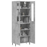 Credenza Grigio Cemento 69,5x34x180 cm in Legno truciolato