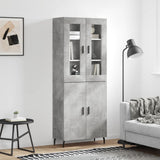 Credenza Grigio Cemento 69,5x34x180 cm in Legno truciolato