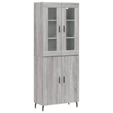 Credenza Grigio Sonoma 69,5x34x180 cm in Legno truciolato