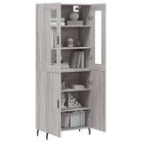 Credenza Grigio Sonoma 69,5x34x180 cm in Legno truciolato