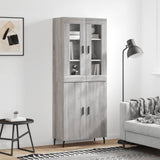 Credenza Grigio Sonoma 69,5x34x180 cm in Legno truciolato