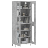 Credenza Grigio Cemento 69,5x34x180 cm in Legno truciolato