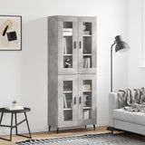 Credenza Grigio Cemento 69,5x34x180 cm in Legno truciolato