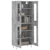 Credenza Grigio Cemento 69,5x34x180 cm in Legno truciolato