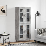 Credenza Grigio Cemento 69,5x34x180 cm in Legno truciolato
